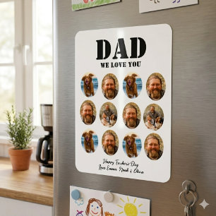  Face Funny Father's Day photo collage Magnet