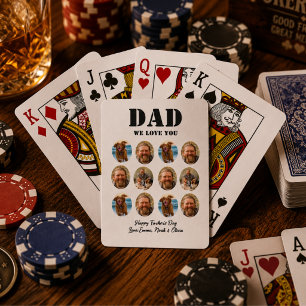 Face Funny Father's Day photo collage Poker Cards