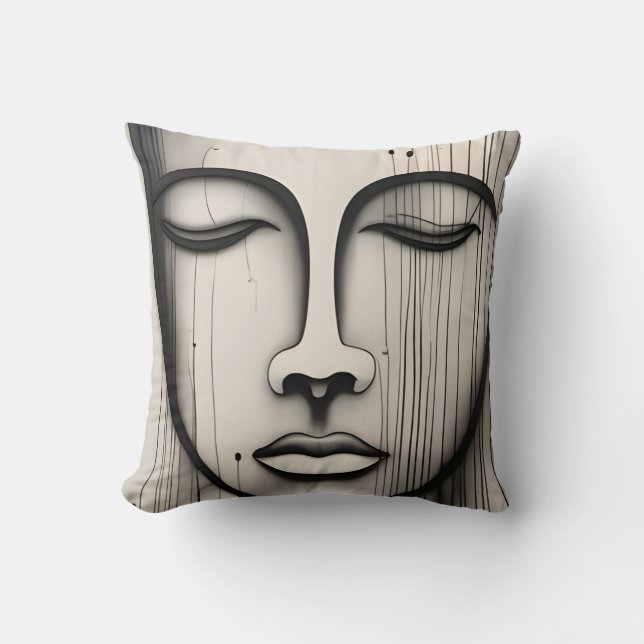 face - Gesicht Throw Pillow (Front)