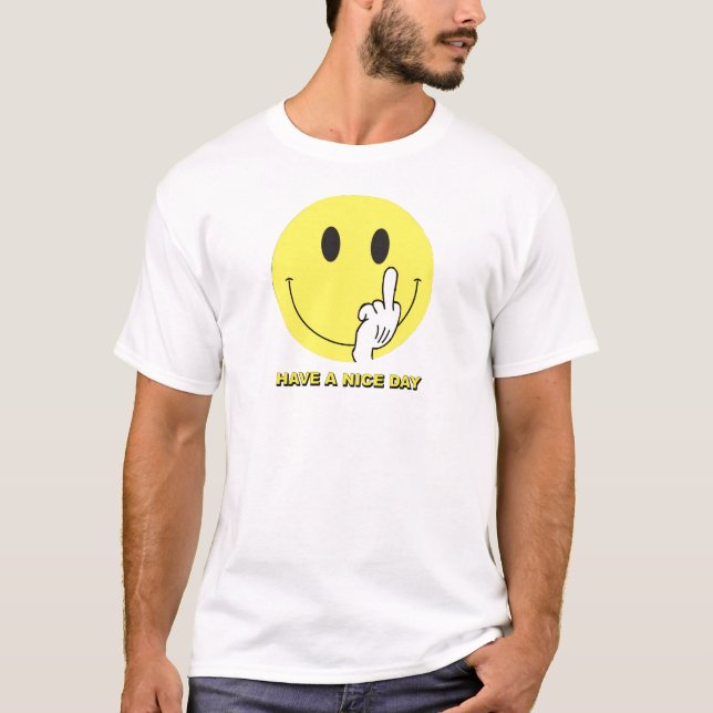 face giving the finger T-Shirt (Front)