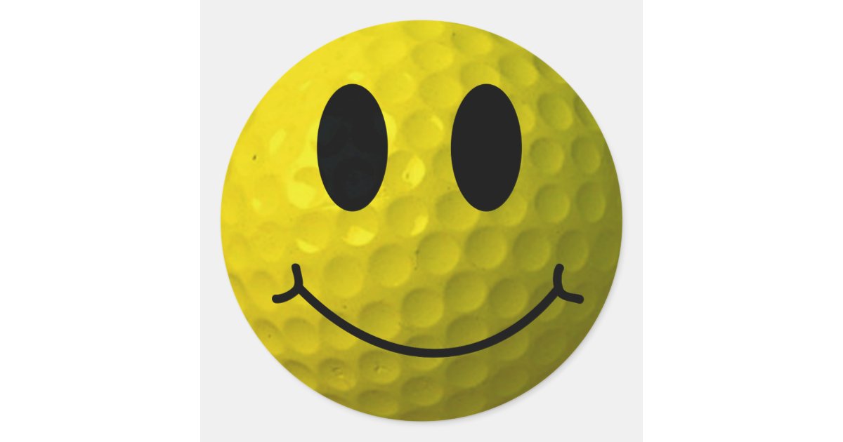 Face Golf Ball Classic Round Sticker Zazzle