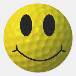 Face Golf Ball Classic Round Sticker