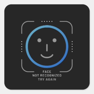 Face ID Funny Square Sticker