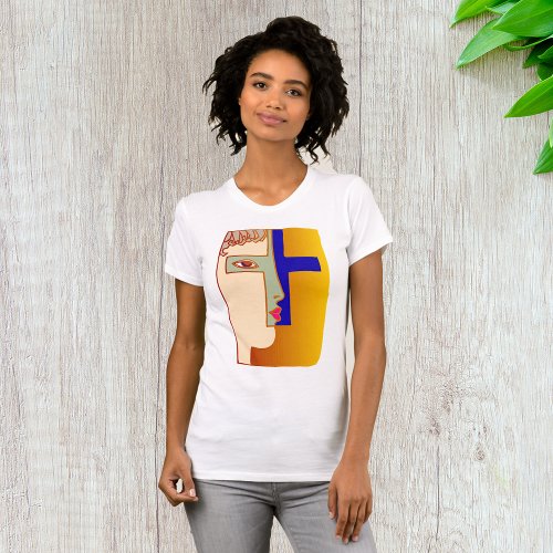 Face In A Cross Womens T_Shirt