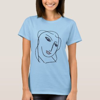 Face In Blue T-Shirt