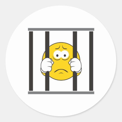 Face in Jail Classic Round Sticker