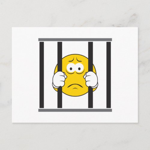 Face in Jail Postcard