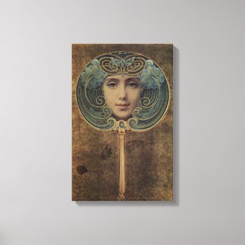Face In Mirror Vintage Art Nouveau Canvas Art by Romanelli at Zazzle