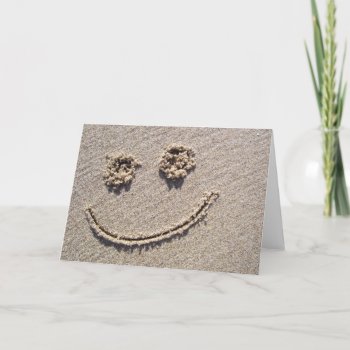 Face In The Sand Greeting Card by camcguire at Zazzle