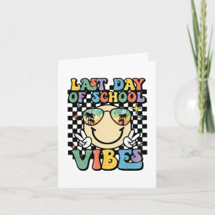 Face Last Day Of School Vibes Gles Tropical Summer Card