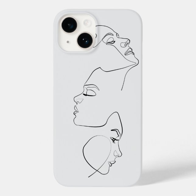 Face Line Art Minimalist Aesthetic Artwork Case-Mate iPhone Case (Back)