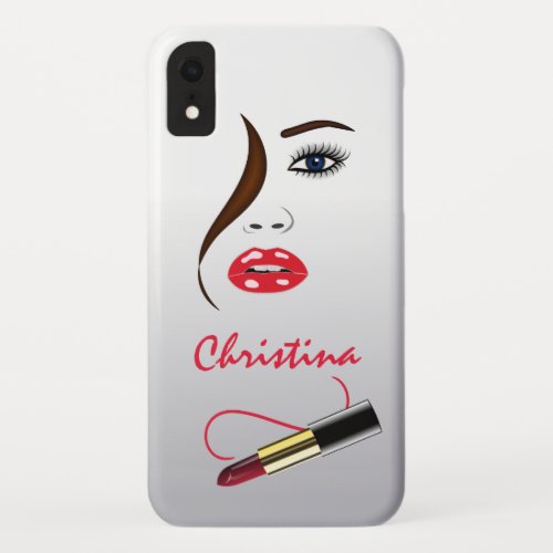 Face Lipstick Kiss Mirror Makeup Artist Fashion iPhone XR Case