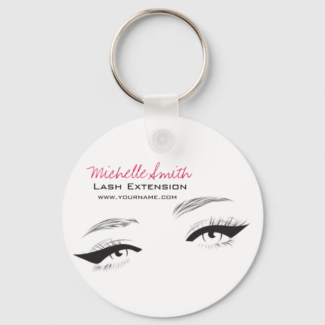 Face long lashes eyeliner Lash Extension Keychain (Front)