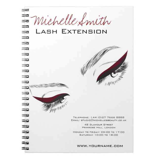 Face long lashes eyeliner Lash Extension Notebook (Front)