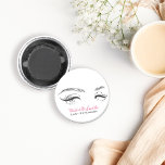 Face long lashes Lash Extension Magnet<br><div class="desc">Custom Business card with a drawing of a girl's face with long eyelashes in white black and pink. Perfect for your company promotion. Suitable for make-up artists,  lash extension,   beauticians,  stylists,  spa salon ,  hair and beauty salon or model agency. Customisable.</div>