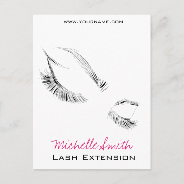 Face long lashes Lash Extension Postcard (Front)