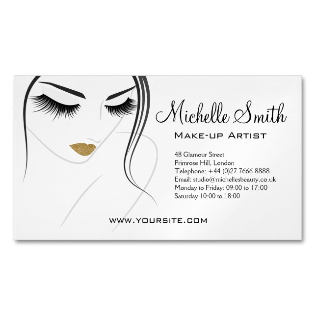 Face long lashes Lash Extensions Business Card Magnet (Front)