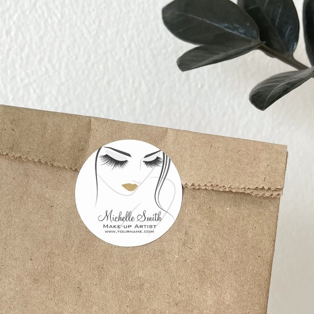 Face long lashes Lash Extensions Classic Round Sticker (Creator Uploaded)