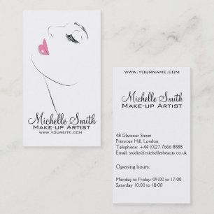Face Long lashes Lash Extensions Pink lips Business Card