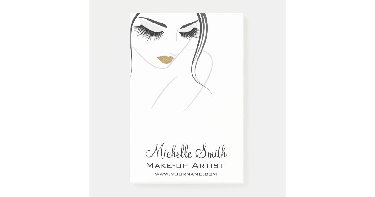 Eyelashes Makeup Artist Stylish Black Post-it-Note Post-it Notes