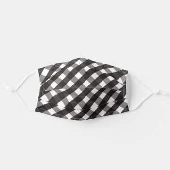 Face Mask Black And White Gingham Check by GIFTSBYHEATHERMYERS at Zazzle