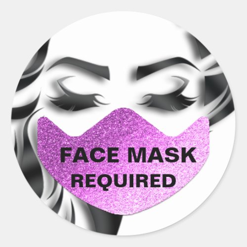 Face Mask Covering Required Coronavirus Protect Classic Round Sticker