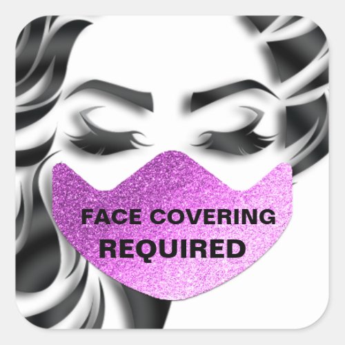 Face Mask Covering Required Coronavirus Volunteer Square Sticker