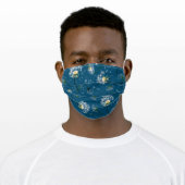 Face Mask Dandelion, pustard blue (Worn)