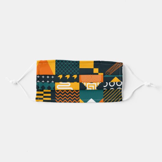 Face Mask Geometric Shapes Modern Math Pattern (Front, Folded)