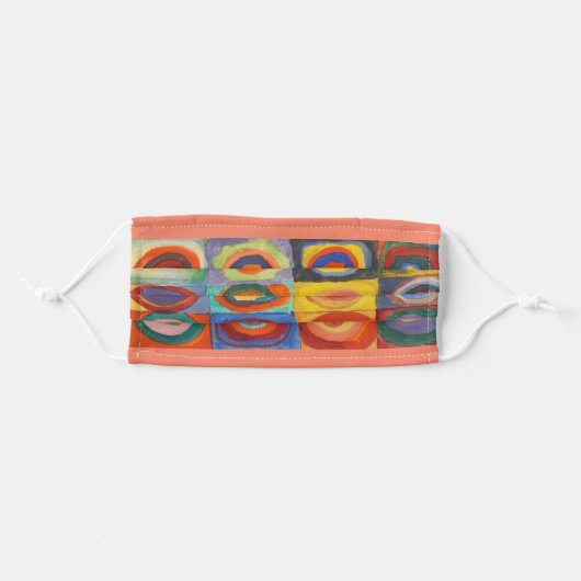 Face Mask - Kandinsky artist circles design (Front, Folded)