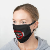 Face Mask: No Handshake Black Cotton Face Mask (Angled)