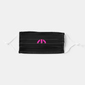 Face Mask On Off Button : Pink : Black (Front, Folded)