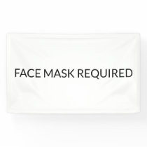 Face Mask Required black and white simple Banner