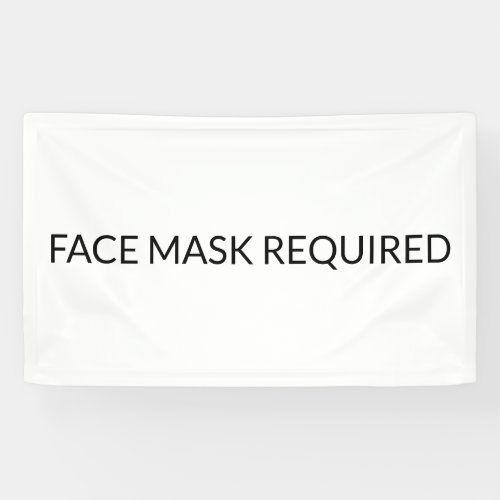 Face Mask Required black and white simple Banner