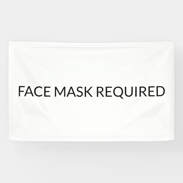 Face Mask Required black and white simple Banner (Horizontal)