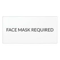 Face Mask Required black and white simple Door Sign