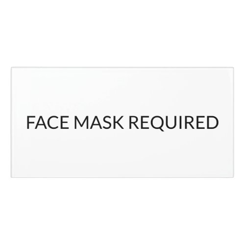 Face Mask Required black and white simple Door Sign