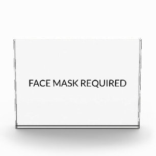Face Mask Required black and white simple sign Photo Block