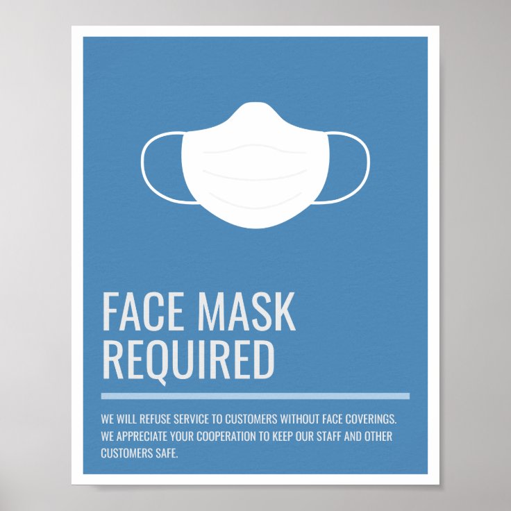 Face Mask Required Business Signage Poster Zazzle