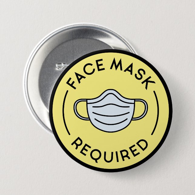 Face Mask Required Button (Front & Back)