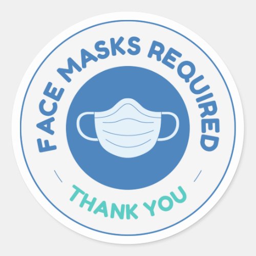 face mask required classic round sticker