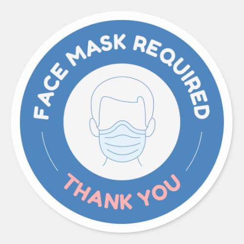 Face mask required _ classic round sticker