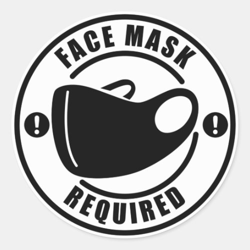 Face Mask Required Classic Round Sticker