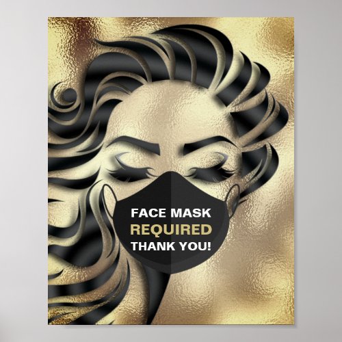 Face Mask Required Covid Cosmetologist Beauty Poster