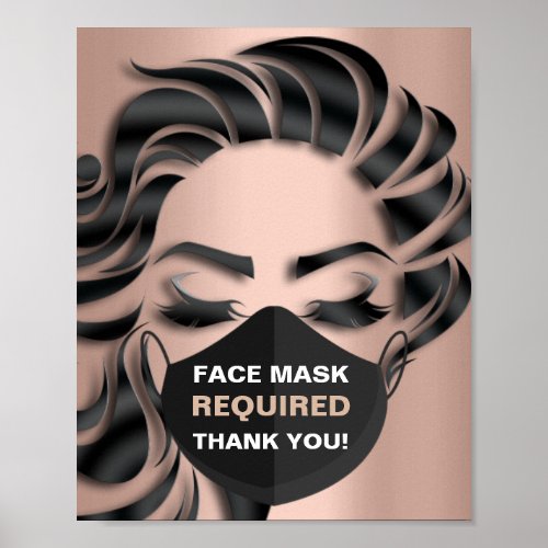 Face Mask Required Covid Cosmetologist Hair Nails Poster