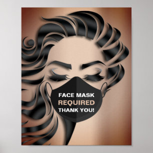 Face Mask Required Covid Cosmetologist Hairdresser Poster