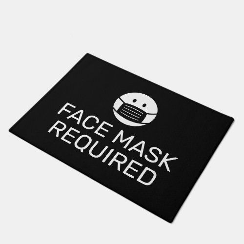Face mask required door mat sign for shop