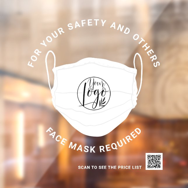 Face mask required for safety Qr code Window Cling (Sheet 2)