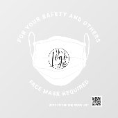Face mask required for safety Qr code Window Cling | Zazzle
