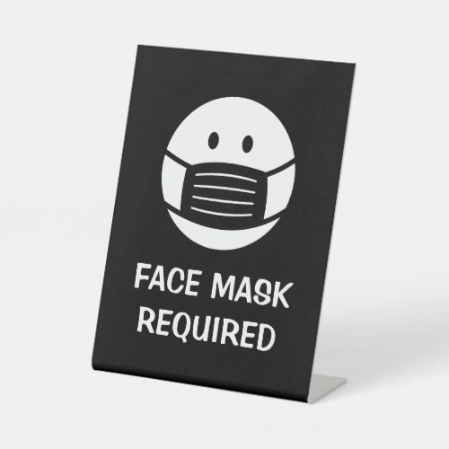 Face mask required retail sign for desk or table